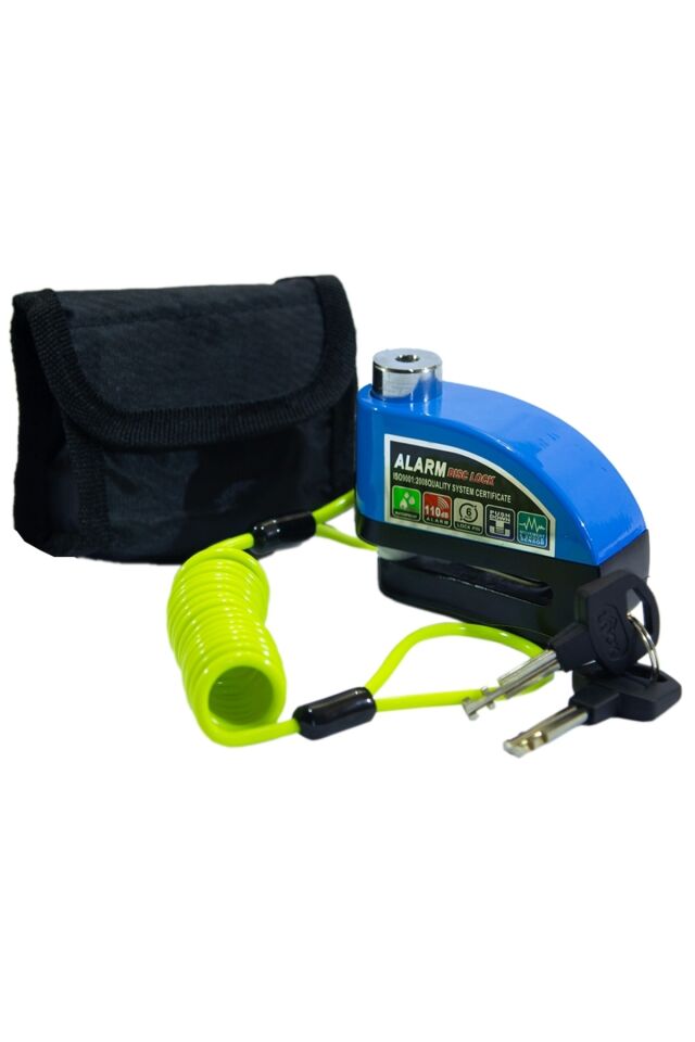 DİSK KİLİT HSB125 MAVİ ALARMLI KABLOLU