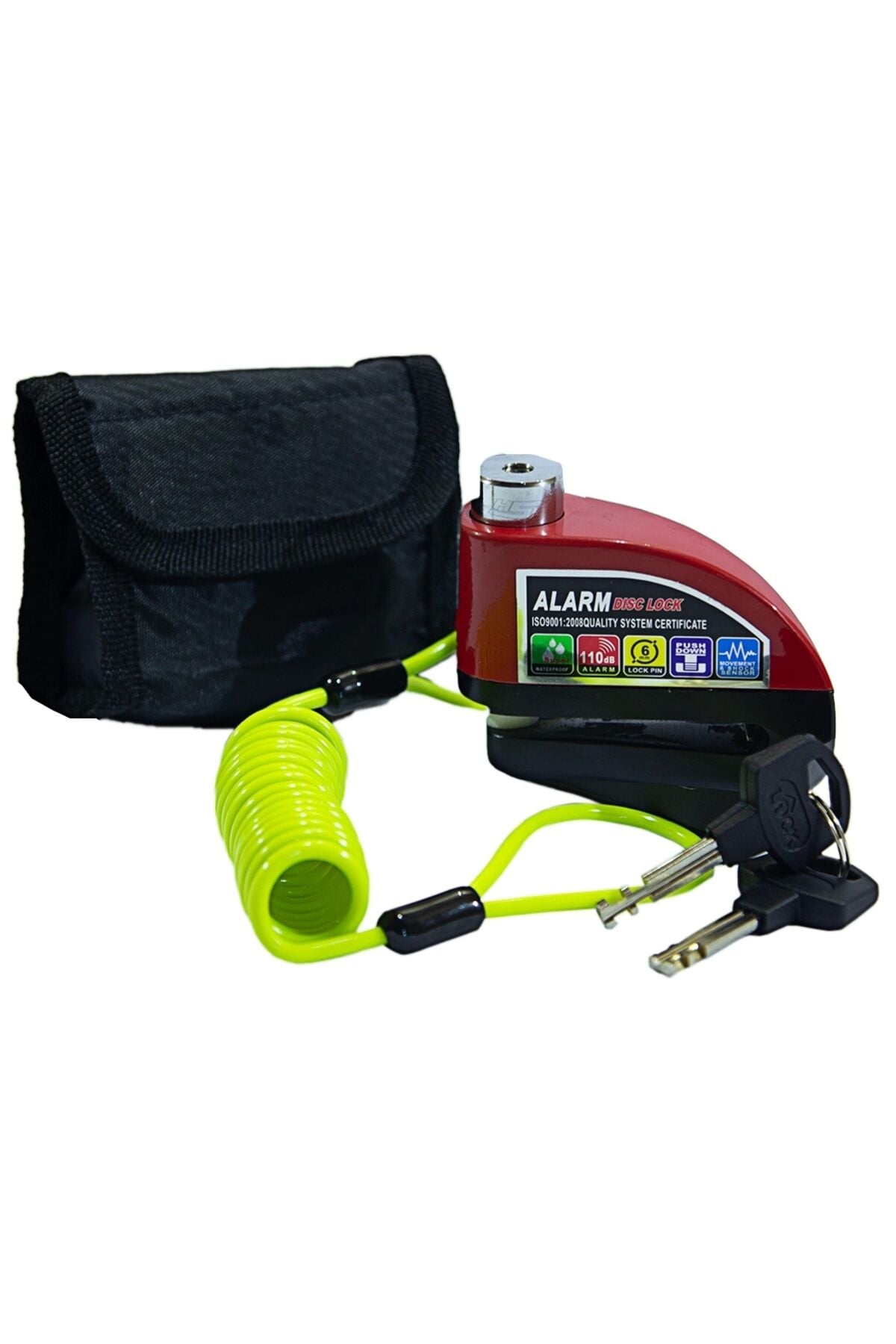 DİSK KİLİT HSB125 KIRMIZI ALARMLI KABLOLU