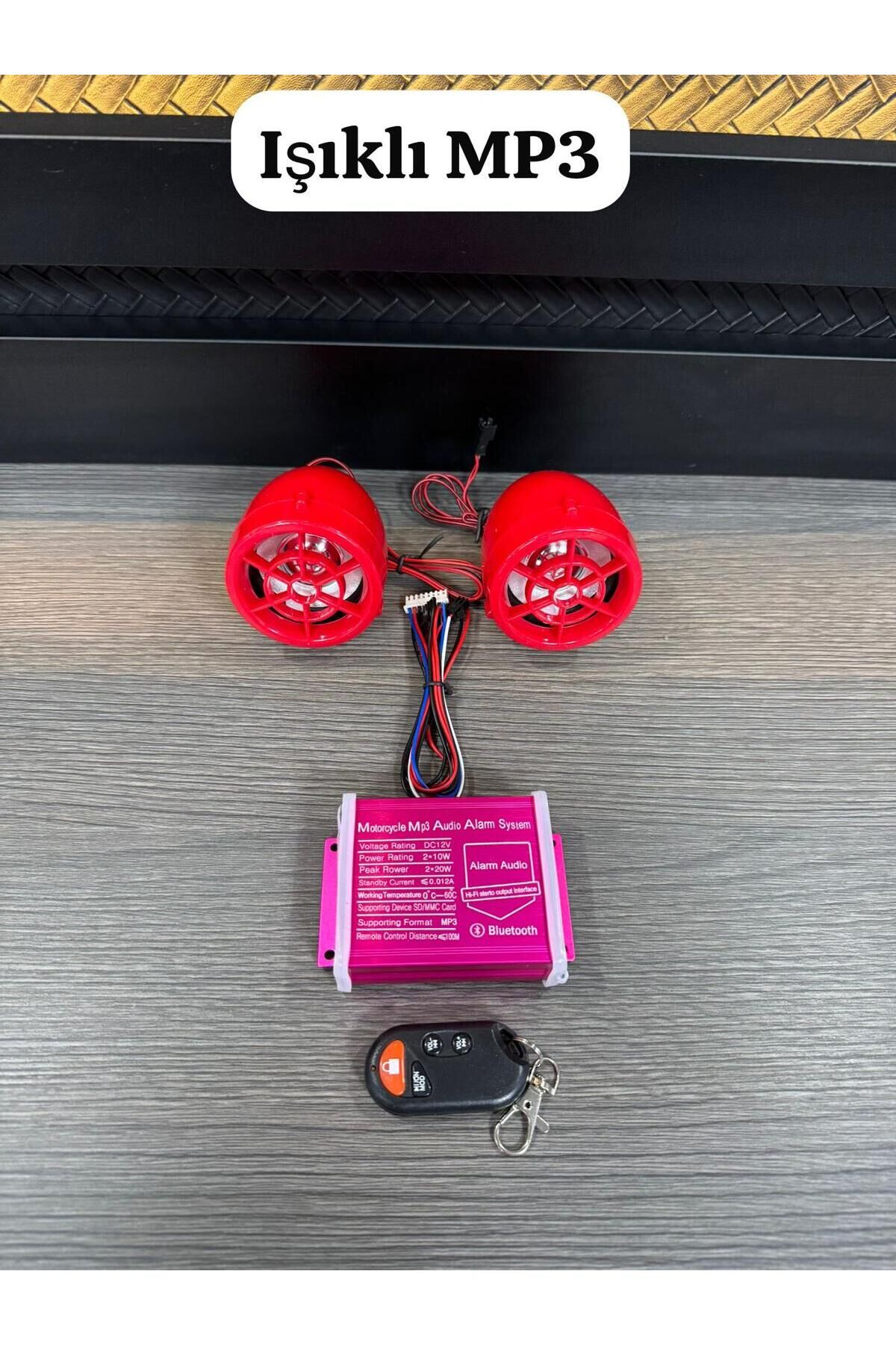 MP3 ÇALAR MODEL KIRMIZI 12 volt alarımlı Bluetooth'lu