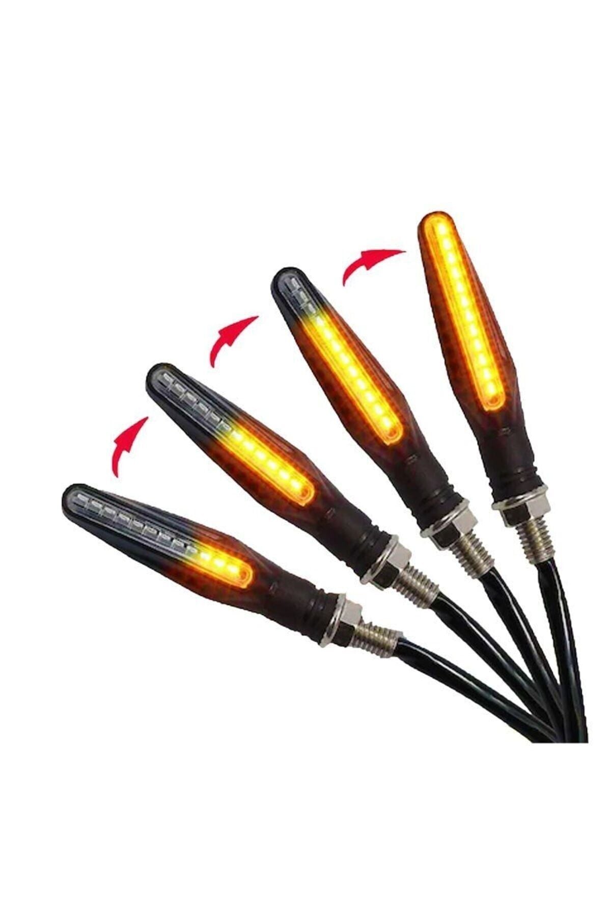 Motosiklet Kayar Led 2'li Sinyal Takımı (1 TAKIM SAĞ-SOL) Ithal Üniversal