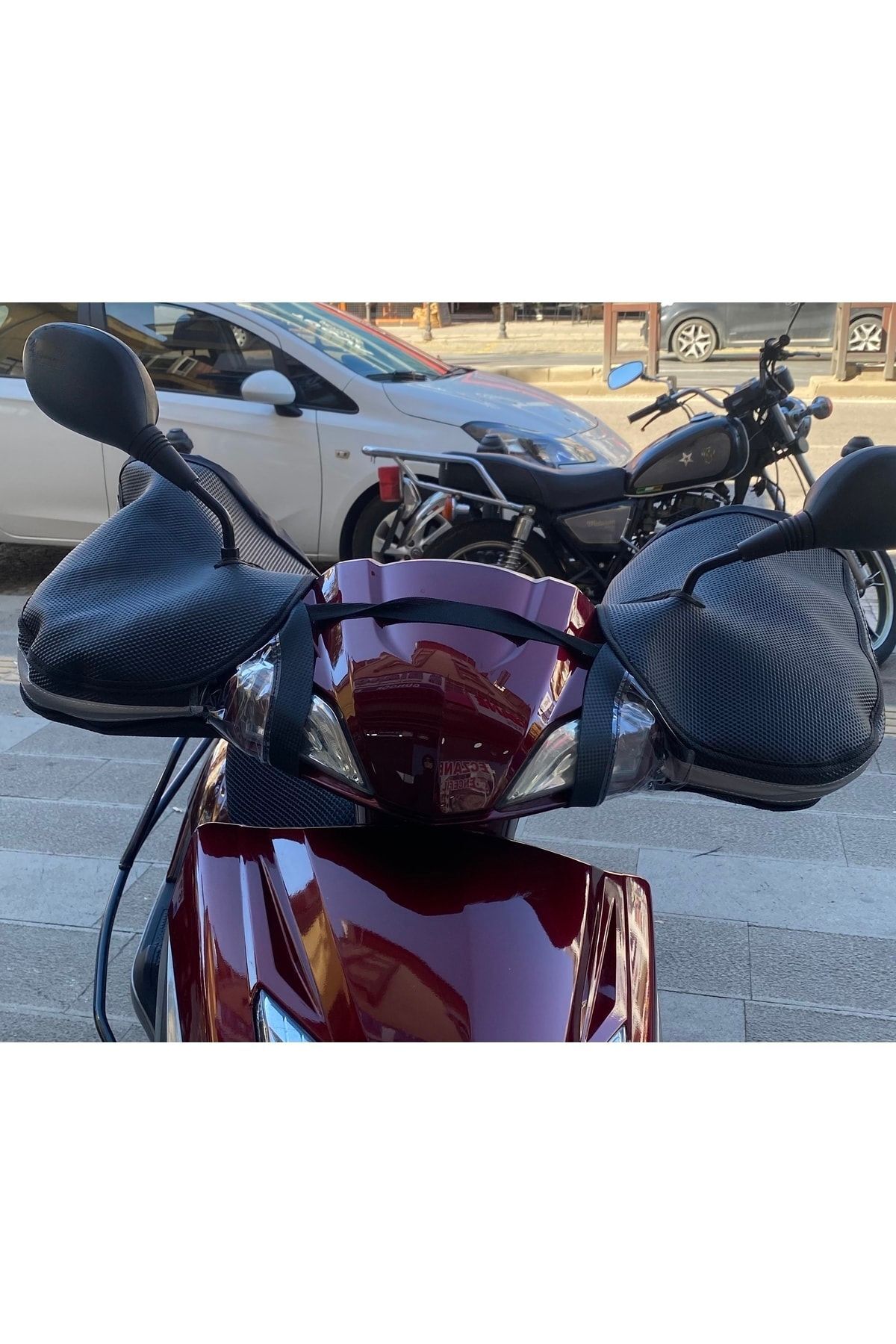 Motosiklet Ellik Koruma Scooter Model Gri Leflektör