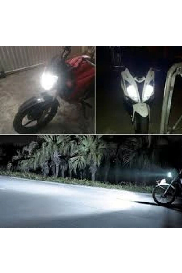 Motosiklet H4 Fanlı Power Led 12V 100/100W Beyaz Işık Zenon Ampul 1 Adet