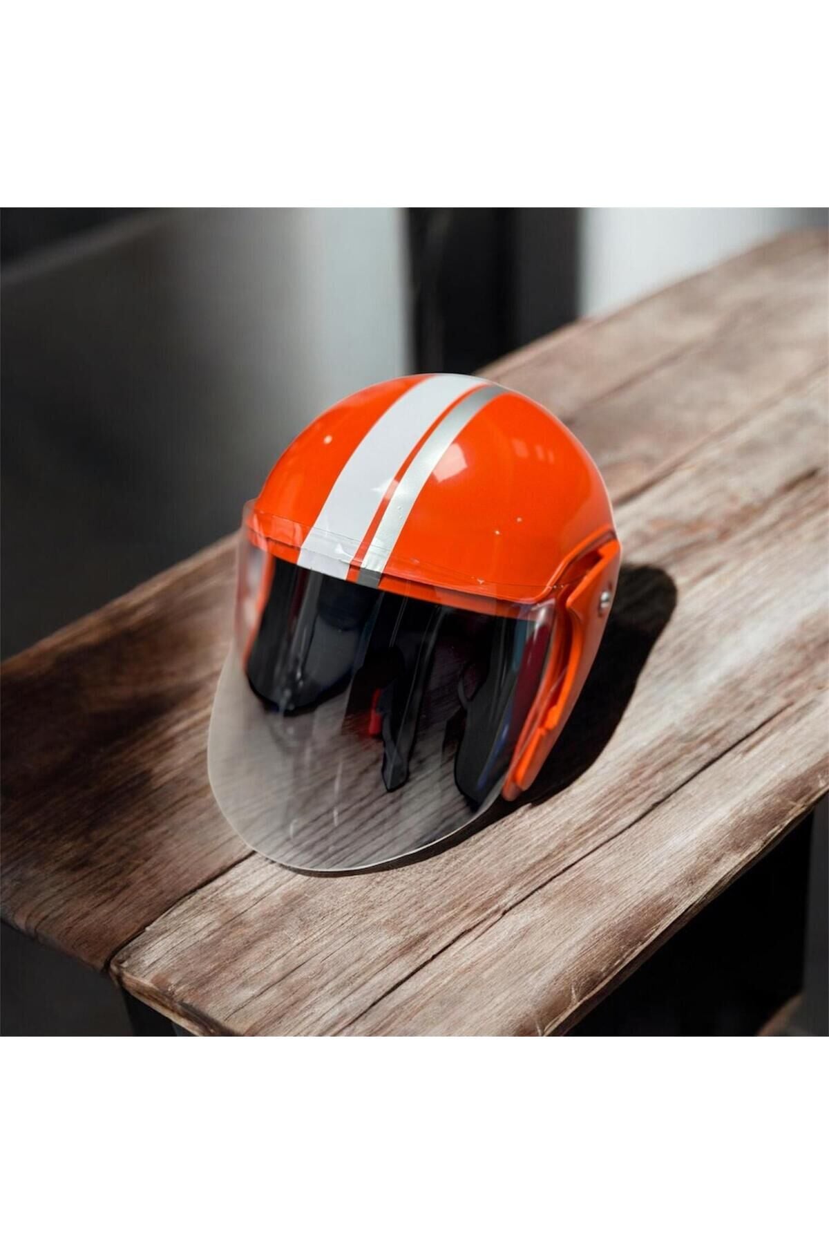 Yarım Model Kask - Açık Kask,Motosiklet Kaskı Kırmızı